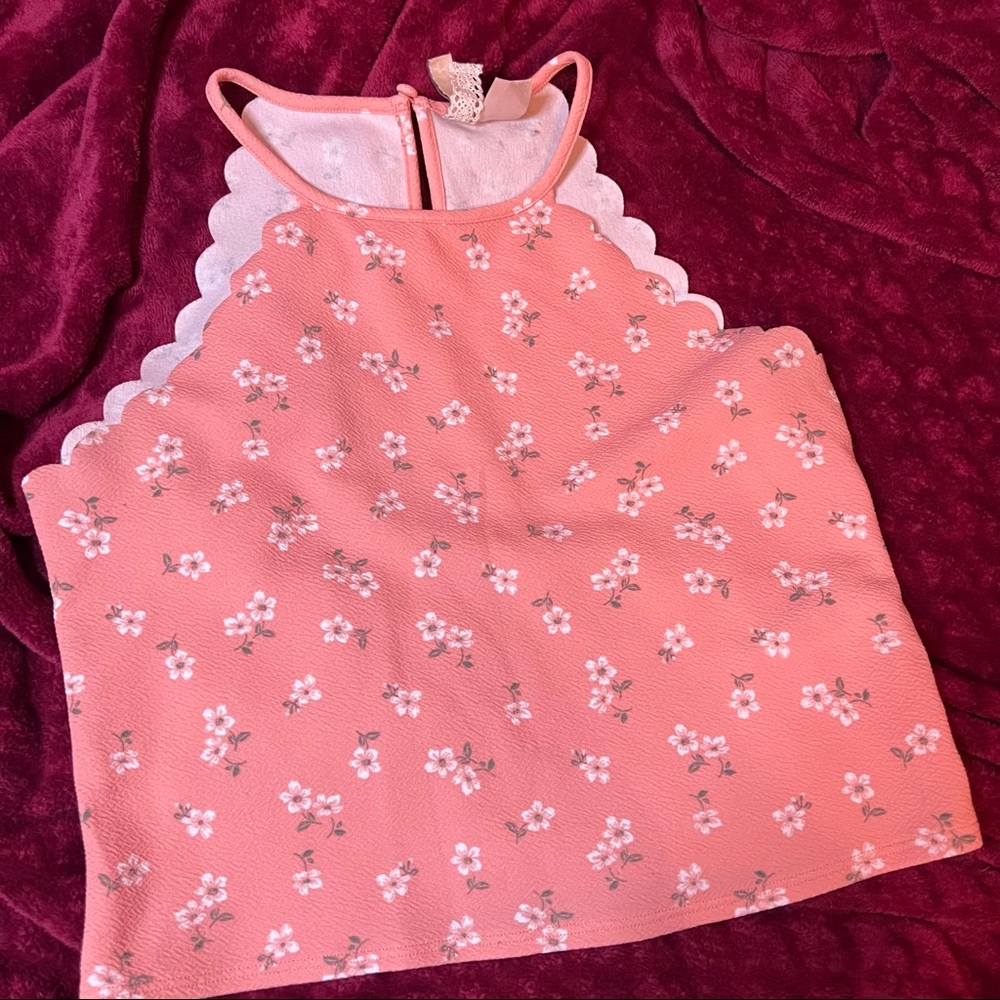 scalloped hem h&m top